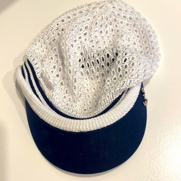 Crochet Navy Inspired Hat for kids 100% cotton - Picture 2 of 7